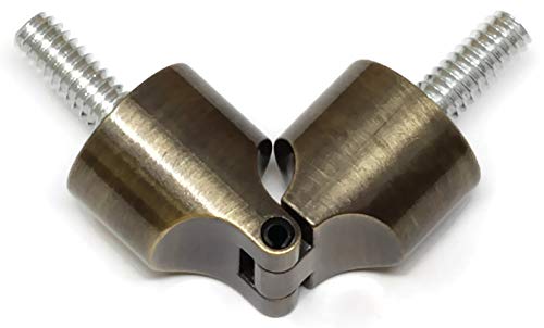 Urbanest 3/4 inch Adjustable Corner Curtain Rod Connector Hinged Elbow for Corner Window, Antique Brass