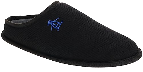 Original Penguin Slippers for Men, Waffle-Knit Clog Slipper, Black, Size 13-14