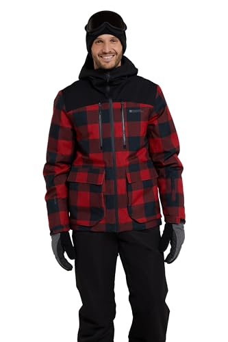 Mountain Warehouse Drayton Mens Waterproof Padded Ski Jacket - Breathable, Taped Seams, Warm & Cosy Dark Red Large