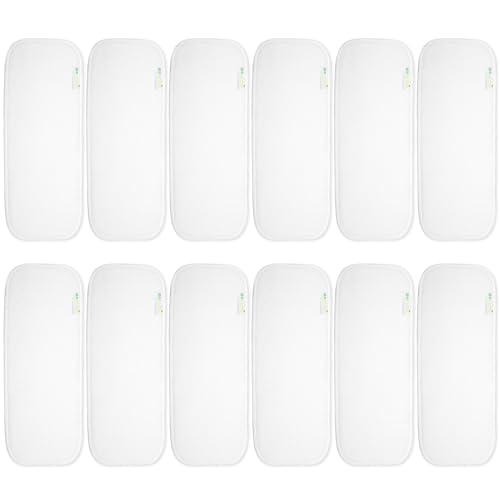 wegreeco Reusable Soft 4 Layers 12 Pack Inserts for Baby Cloth Diaper,High Absorbing Washable Liners
