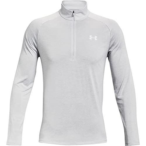 Under Armour Mens Tech 2.0 1/2 Zip-up T-shirt , Halo Gray (014)/White , Large