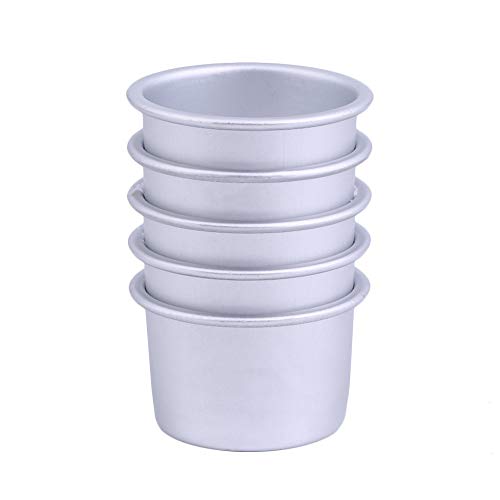 Mandalaa 5Pcs/Lot 2 Inch Round Mini Aluminum Alloy Cake Pan Removable Bottom Pudding Mold DIY Baking Tools Set Witty Cloud Development Board