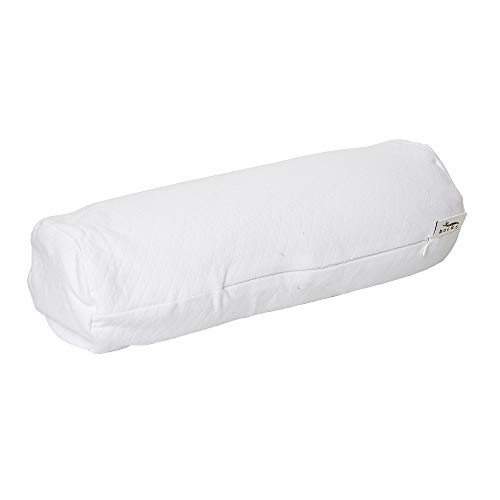 Bucky Millet Filled, Bed Pillow and Pillow Cover, Bolster Pillow (6.5 x 16'), White