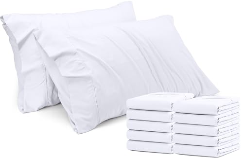 Utopia Bedding Queen Pillowcases - 12 Pack - Bulk Pillowcase Set - Envelope Closure - Soft Brushed Microfiber Fabric - Shrinkage and Fade Resistant Pillow Covers 20 x 30 Inches (Queen, White)