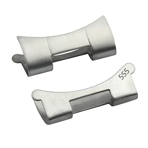 Ewatchparts 2 END LINK PIECE COMPATIBLE WITH OYSTER WATCH BAND ROLEX COMPATIBLE WITH FAT ORIGINAL SPRING BARS STEEL