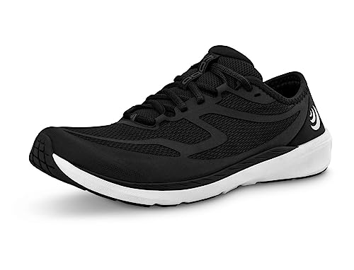 Topo Athletic Men's ST-4 Comfortable Cushioned Durable 0MM Drop Road Running Shoes, Athletic Shoes for Road Running, Black/White, Size 8