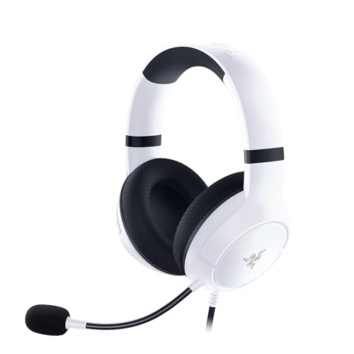 Razer Kaira X Wired Headset for Xbox Series X|S, Xbox One, PC, Mac & Mobile Devices: TriForce 50mm Drivers - HyperClear Cardioid Mic - Flowknit Memory Foam Ear Cushions - On-Headset Controls - White