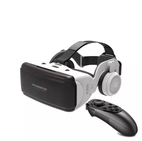 VR Headset Metaverse and Games with Hand Remote for iPhone and Android Phone with Earphones (Headset/Earphones with Remote)