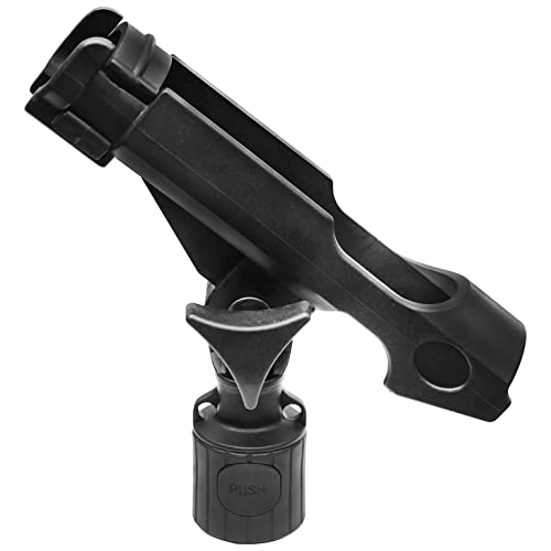 New Upgrade 360 Degrees MiniPort Fishing Rod Holder with Mini Rod Holder,Rod Holder with Track Mounting Base Kit with Installation Accessories and Tools (Round Base and Fishing Rod Socket)