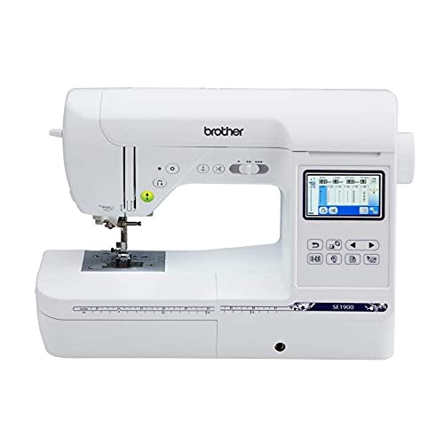 Brother SE1900 Sewing and Embroidery Machine, 138 Designs, 240 Built-in Stitches, Computerized, 5' x 7' Hoop Area, 3.2' LCD Touchscreen Display, 8 Included Feet
