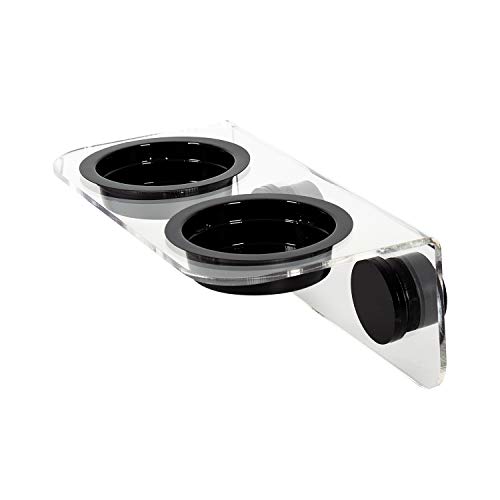 WACOOL Magnetic Reptile Ledge, Acrylic Gecko Feeding Ledge with 6PCS Cups, Reptile Food Water Feeder Dish for Geckos Iguana Chameleon Pets (White)