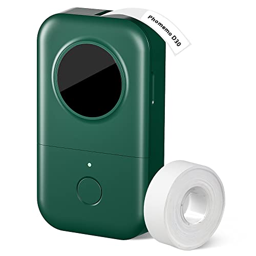 Phomemo D30 Label Maker Machine with Tape, Portable Bluetooth Label Printer for Storage Shipping Barcode Mailing Office Home Organizing, Sticker Maker Mini Labels Maker with Multiple Fonts