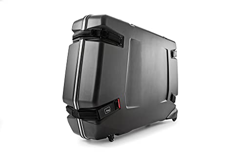 B&W Bike Case 2.0 | Large Case for Racing, Triathlon, Mountain Bikes up to 29', Two Pull Handles, Two Carry Handles, Four Built-in Smooth Running Casters, Aluminium Rim w/Reinforced Corners, Black
