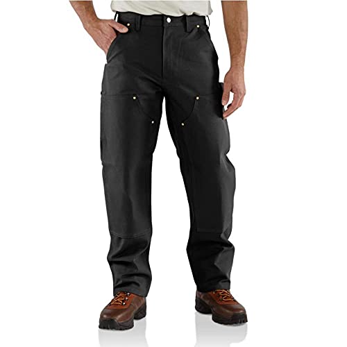 Carhartt Men's Firm Duck Double-Front Work Dungaree Pant B01, Black, 33W X 34L