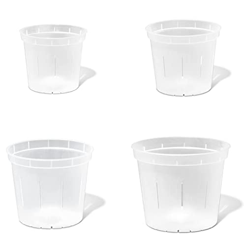 rePotme Orchid Pot Growers Assortment (8 Slotted Clear Orchid Pots - 2 Each of 3, 4, 5, 6 Inch) - Premium Orchid Planters, Orchid Pots with Holes for Repotting
