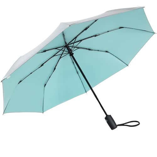 G4Free UPF 50+ UV Protection Large Travel Umbrella 46 Inch Auto Open Close Windproof Sun Blocking Umbrella (Lake Blue)