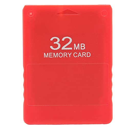 Memory Card for PS2, 32MB High Speed Game Memory Card Plug and Play FMCB1.966 External Data Card for 2 PS2 Game Console(red)