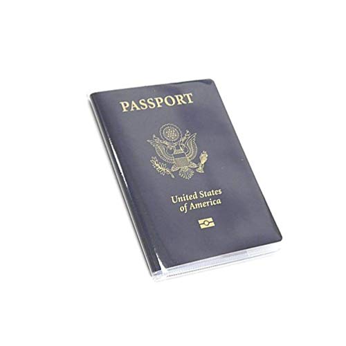 Clear Transparent Frosted Passport Cover Holder Case Organizer ID Card Travel Protector (Clear x1 + Frosted x1)