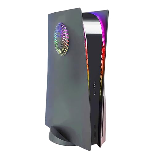 New for PS5 Extra Cover Plates Protective Shells + Windows + Light Strip, for Playstation 5 Disc Edition Game Consoles, Personalized DIY Faceplate Housing Coverplates + Remote USB RGB LED Lamp