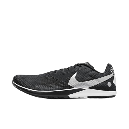 Nike Rival Waffle 6 Road and Cross-Country Racing Shoes (DX7998-001, Black/Metallic Silver-DK Smoke Grey) Size 10