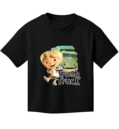 Trash Truck and Hank in Black Cotton Tee Available in Size 2T or X-Small Toddler Size