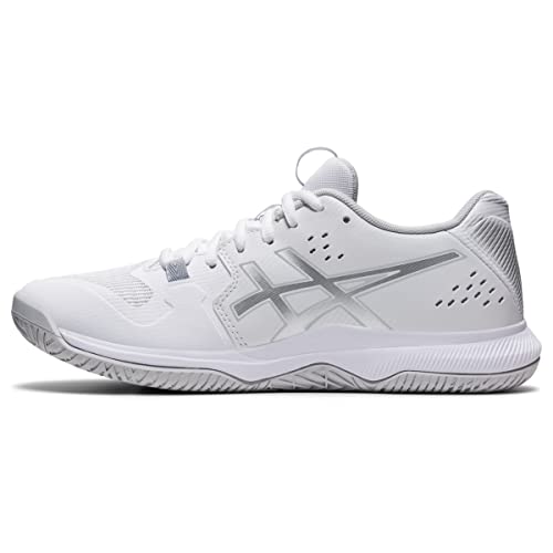 ASICS Women's Gel-Tactic Indoor Sport Shoes, 9, White/Pure Silver