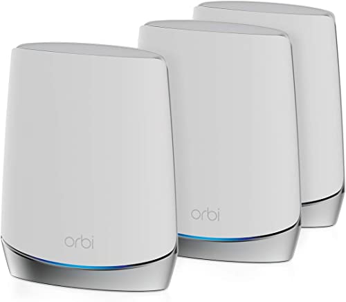 Netgear Netgear Orbi RBK753 - Wi-Fi System (Router, 2 Extenders) - Up to 7,500 Sq.ft - Mesh - GigE, 802.11ax - 802.11a/b/g/n/ac/ax - Tri-Band - RBK753-100NAS (Renewed)