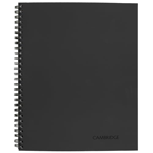 Cambridge Notebook, Business Notebook, 8-1/4' x 11', 80 Sheets, Legal Ruled, Flexible Cover, Wirebound, Gray (06062)