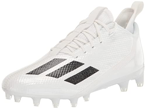 adidas Men's Adizero Scorch Football Shoe, White/Black/White, 11