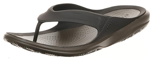 Crocs Men's Swiftwater Wave Flip Flops, Casual Summer Sandals, Beach and Shower Shoes, Espresso/Walnut, 10 Men