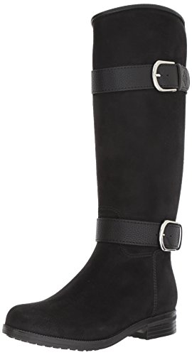 dav Women's Bristol Suede Rain Boot, Black, 8 Medium US