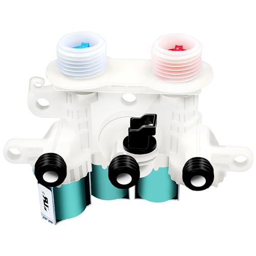 W11096268 W11220230 Water Inlet Valve OEM Compatible with whirlpool & kenmore Washing Machine Replaces W10632527 W10758829 W10853296 W11096268 etc (120V 60Hz) 1 Year Warranty