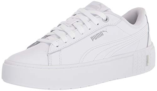PUMA Women's Smash Platform V2 Sneaker, White White, 9