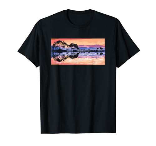 Guitar Forest Lake Shadow Reflection - Guitarist & Camper T-Shirt