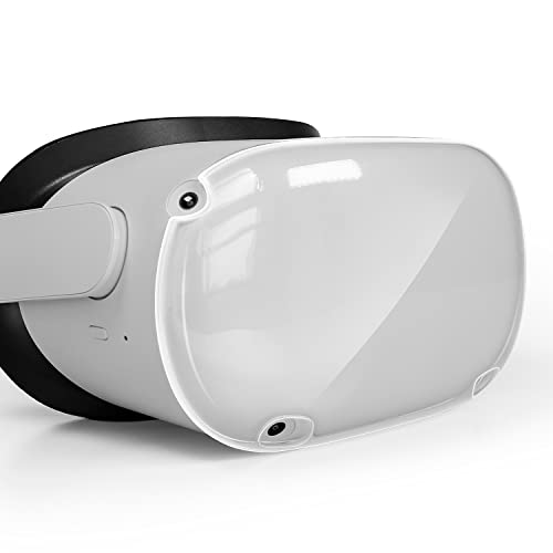 METORY Transparent Front Protective VR Scratch-Resistant Shell,Cover for Oculus Quest 2 - Protects Cameras, Protector Accessories Set,Dust-Proof,Water Proof & Anti-Fall （2.26mm，Hard Case）