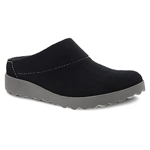 Dansko Women's Lucie Black Wool Slipper 8.5-9 M US - Outdoor Sole and Arch Support