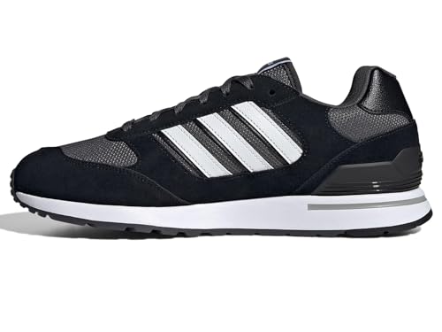 adidas Men's Run 80s Sneaker, Black/White/Grey, 11