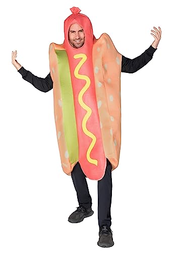 Spooktacular Creations Men Lightweight Hot Dog Costume Deluxe Set for Adult Halloween Trick-or-Treating, Dress Up Party, Food Theme Cosplay-Standard