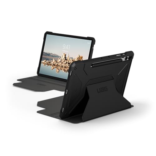 UAG Designed for Samsung Galaxy Tab S9 Plus Case 12.4' 2023 SM-X810 Metropolis SE Black, Multi-Angle Kickstand Folio with Auto Wake/Sleep & S Pen Holder Rugged Protective Cover by URBAN ARMOR GEAR