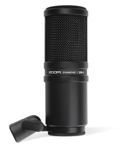 Zoom Dynamic Microphone for Podcasts, Voice-Overs, Interviews, Vocals, and More, High SPL Capability, Sturdy Metal Body, and Large Diaphragm