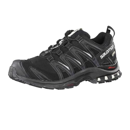 Salomon Women's XA PRO 3D V7 GORE-TEX Trail Running Shoes for Women, Black / Black / Mineral Grey, 9