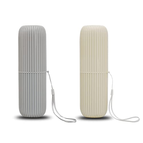 Toothbrush Cup Portable Toothbrush Holder Multifunction Travel Cup Organizer Toothbrush Case and Carrier for Bathroom School Business Trip 2Pack