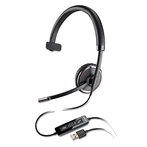 Plantronics C510 Blackwire C510 Monaural Over-The-Head Corded Headset (Renewed)