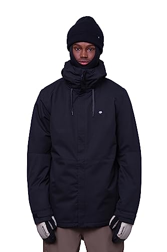 686 Men's Foundation Insulated Jacket - Breathable Thermal Clothing with Hood - Water & Weather Resistant - Black, Large