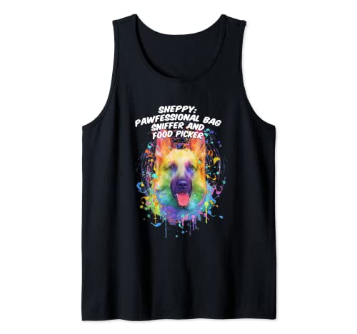 Pawfessional Bag Sniffer Food Picker Funny German Shepherd Tank Top