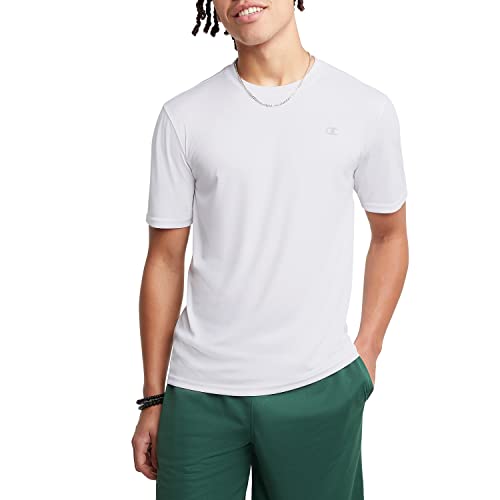 Champion, Sport Tee, Moisture Wicking, T-Shirt for Men (Reg. or Big & Tall), White, X-Large