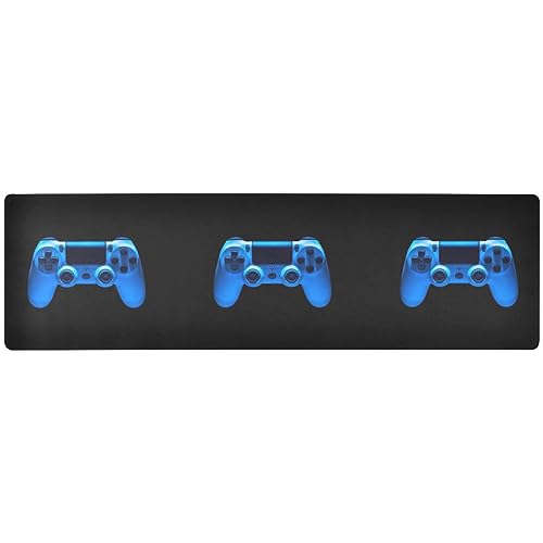 Video Game Joystick Gamepad in Blue Neon Lights Isolated on Black Insulated Long Pot Holders, Non-Slip Pot Pads, Durable Pans Mats, Coasters Pads, Placemats, for Kitchen Cooking 39 x 11.8 inch