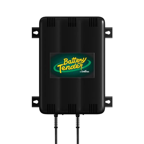 Battery Tender 2 Bank Battery Charger and Maintainer, 12 Volt 1.25 AMP for Motorcycles, ATVs, Lawn Mowers