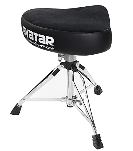 HXW Heavy Duty Drum Throne Seat, Height Adjustable and Rotatable, Cozy Motorcycle Style Stool Chair