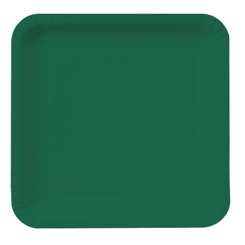 Creative Converting Touch of Color 18 Count Square Paper Lunch Plates, Hunter Green